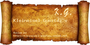 Kleineisel Gusztáv névjegykártya